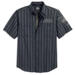Harley-Davidson Men's Short Sleeve Stripe Woven Shirt 96656-12VM